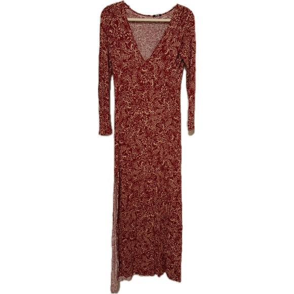 Clayton Dresses & Skirts - Rare Clayton Red Floral Maxi Long Sleeve Dress